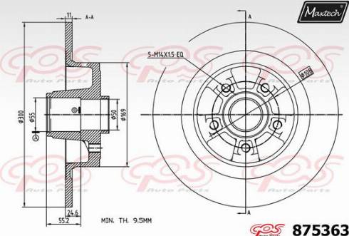 Maxtech 875363.0005 - Тормозной диск autospares.lv