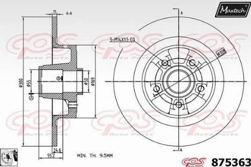 Maxtech 875363.0085 - Тормозной диск autospares.lv