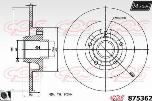 Maxtech 875362.0065 - Тормозной диск autospares.lv