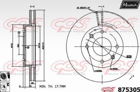 Maxtech 875305.6060 - Тормозной диск autospares.lv