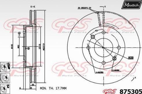 Maxtech 875305.6880 - Тормозной диск autospares.lv