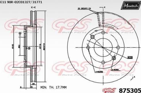 Maxtech 875305.0000 - Тормозной диск autospares.lv