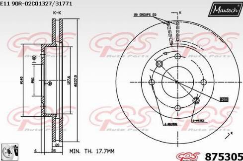 Maxtech 875305.0080 - Тормозной диск autospares.lv