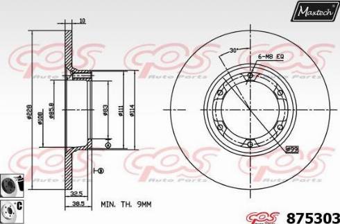 Maxtech 875303.6060 - Тормозной диск autospares.lv