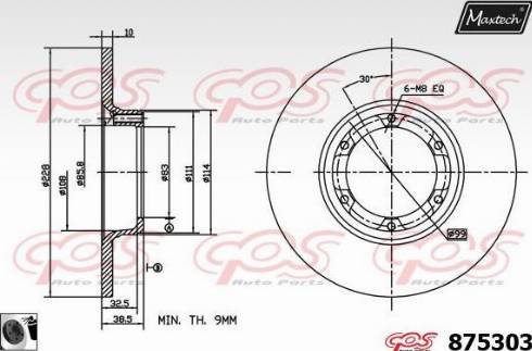 Maxtech 875303.0060 - Тормозной диск autospares.lv