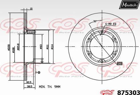 Maxtech 875303.0000 - Тормозной диск autospares.lv