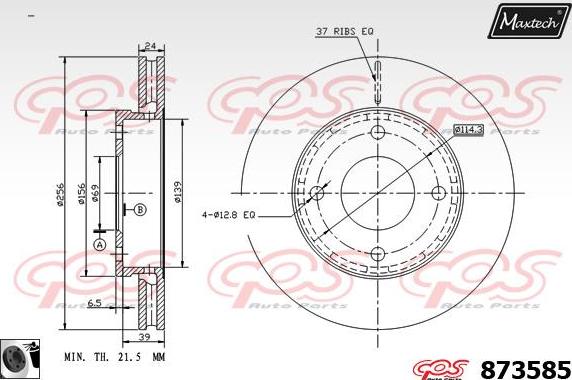 Maxtech 875314 - Тормозной диск autospares.lv