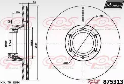 Maxtech 875313.0000 - Тормозной диск autospares.lv