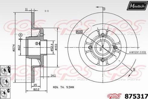 Maxtech 875317.6981 - Тормозной диск autospares.lv