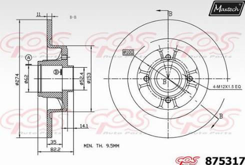 Maxtech 875317.0001 - Тормозной диск autospares.lv