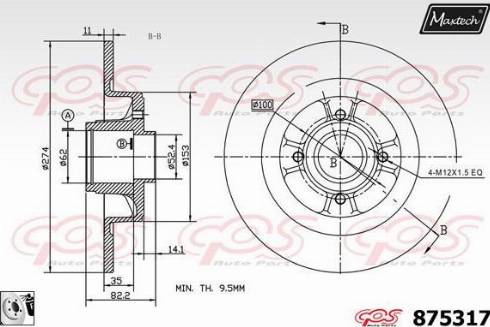 Maxtech 875317.0081 - Тормозной диск autospares.lv