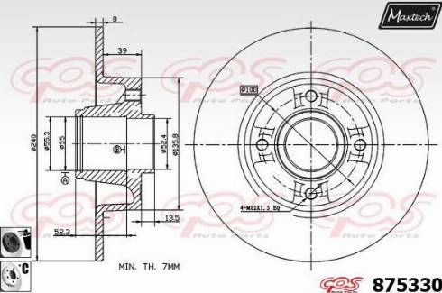 Maxtech 875330.6065 - Тормозной диск autospares.lv