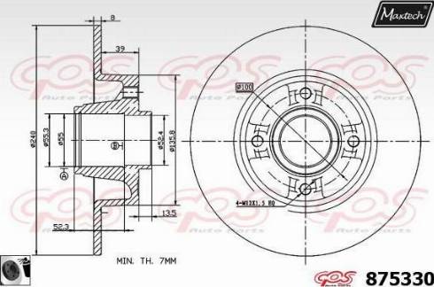 Maxtech 875330.0065 - Тормозной диск autospares.lv