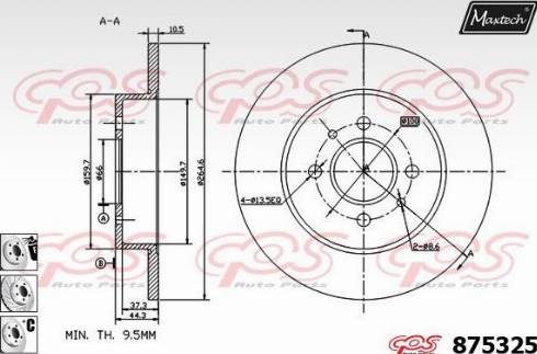 Maxtech 875325.6880 - Тормозной диск autospares.lv