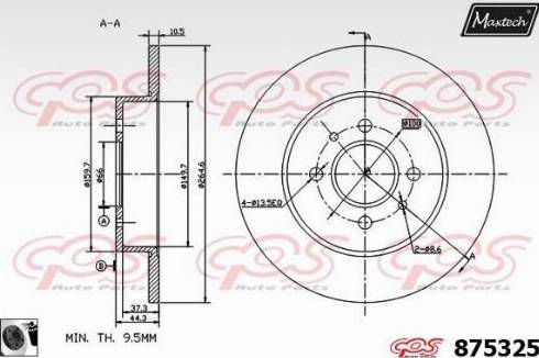 Maxtech 875325.0060 - Тормозной диск autospares.lv