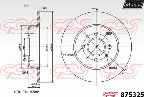 Maxtech 875325.0000 - Тормозной диск autospares.lv