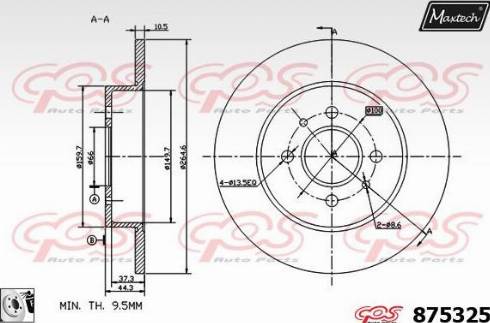 Maxtech 875325.0080 - Тормозной диск autospares.lv