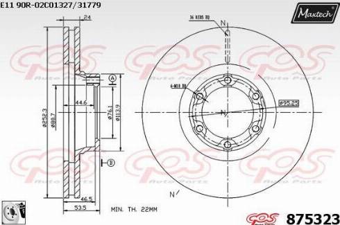 Maxtech 875323.0080 - Тормозной диск autospares.lv