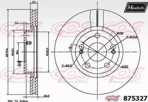 Maxtech 875327.6880 - Тормозной диск autospares.lv