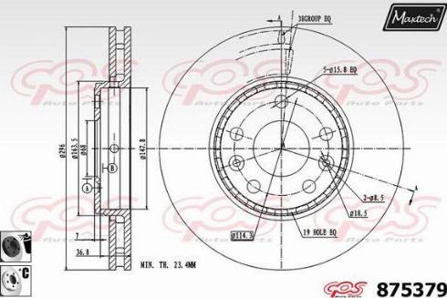 Maxtech 875379.6060 - Тормозной диск autospares.lv