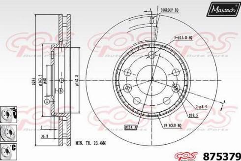 Maxtech 875379.6880 - Тормозной диск autospares.lv