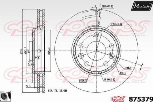 Maxtech 875379.0060 - Тормозной диск autospares.lv