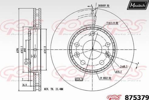 Maxtech 875379.0000 - Тормозной диск autospares.lv