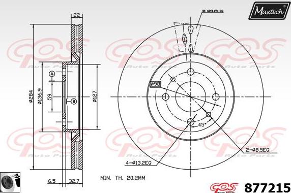 Maxtech 875379 - Тормозной диск autospares.lv