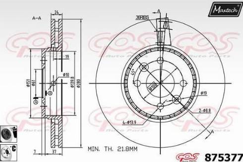 Maxtech 875377.6060 - Тормозной диск autospares.lv