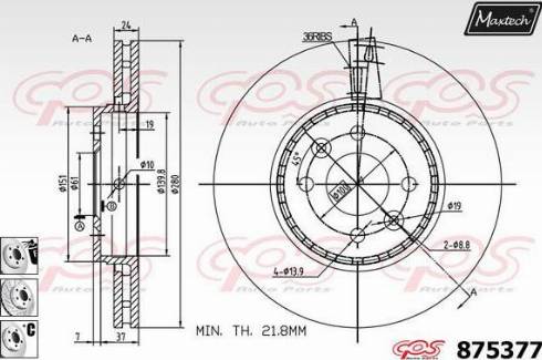 Maxtech 875377.6980 - Тормозной диск autospares.lv