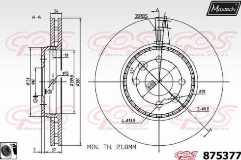 Maxtech 875377.0060 - Тормозной диск autospares.lv