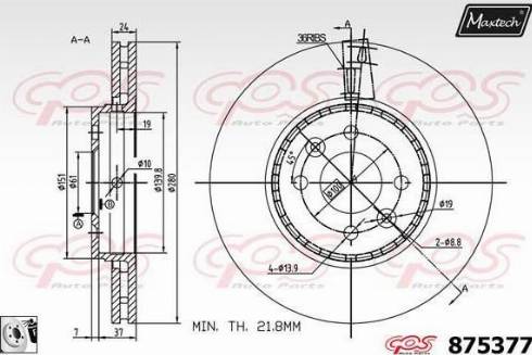 Maxtech 875377.0080 - Тормозной диск autospares.lv