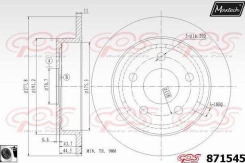 Maxtech 871545.0060 - Тормозной диск autospares.lv