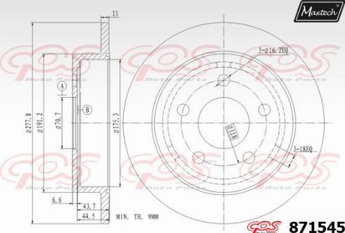 Maxtech 871545.0000 - Тормозной диск autospares.lv