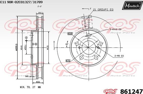 Maxtech 871545 - Тормозной диск autospares.lv