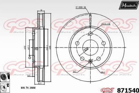 Maxtech 871540.6060 - Тормозной диск autospares.lv