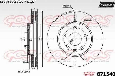 Maxtech 871540.0000 - Тормозной диск autospares.lv