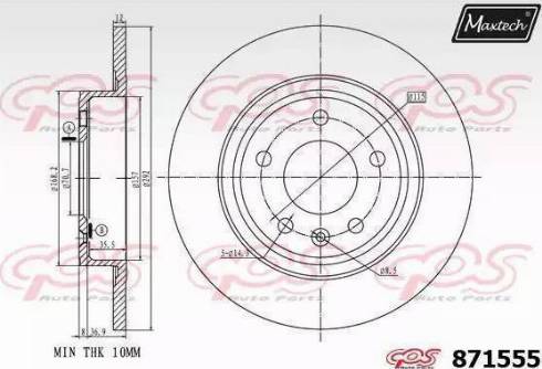 Maxtech 871555.6060 - Тормозной диск autospares.lv