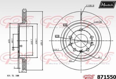 Maxtech 871550.0000 - Тормозной диск autospares.lv