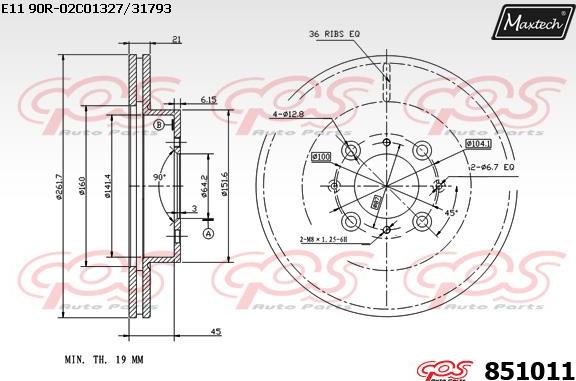 Maxtech 871550 - Тормозной диск autospares.lv