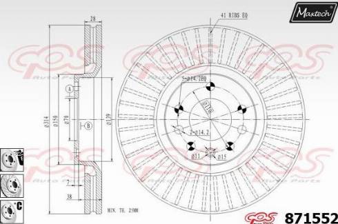 Maxtech 871552.6980 - Тормозной диск autospares.lv