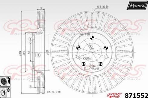 Maxtech 871552.6060 - Тормозной диск autospares.lv