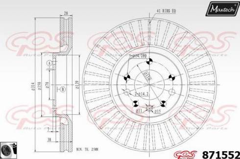 Maxtech 871552.0060 - Тормозной диск autospares.lv