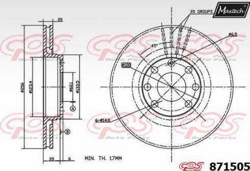 Maxtech 871505.0000 - Тормозной диск autospares.lv