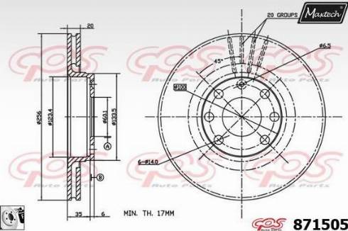 Maxtech 871505.0080 - Тормозной диск autospares.lv