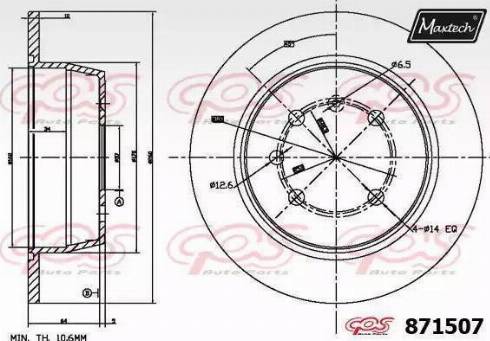 Maxtech 871507.0000 - Тормозной диск autospares.lv