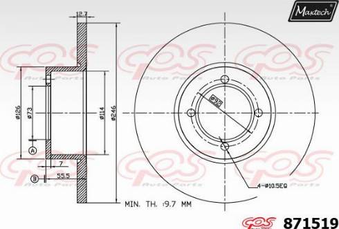 Maxtech 871519.0000 - Тормозной диск autospares.lv