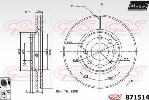 Maxtech 871514.6060 - Тормозной диск autospares.lv