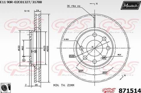 Maxtech 871514.0060 - Тормозной диск autospares.lv