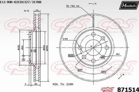 Maxtech 871514.0000 - Тормозной диск autospares.lv